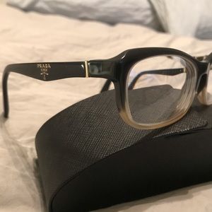 PRADA eye glasses frame dark green beige gradient